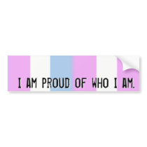 Proud of who I am - Intersex flag bumper sticker