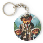 Proud Papa Bear - Letter P - Vintage Teddy Bear keychains