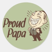 Proud Papa Retro Stickers