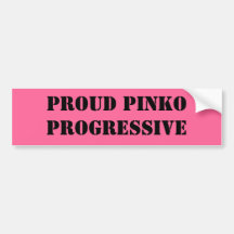 PROUD PINKO PROGRESSIVE BUMPER STICKERS