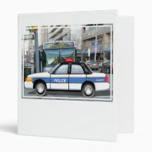 Proud Police Car in the City Vinyl Binders