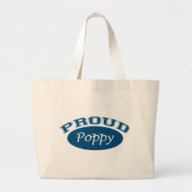 Proud Poppy (Blue) Canvas Bag