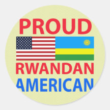 Proud Rwandan American Round Sticker
