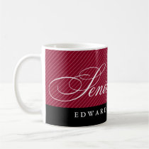 Proud seniors black maroon red stripes class year mugs