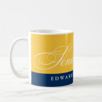 Proud seniors blue yellow stripes class year mugs
