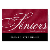 Proud seniors red black graduation announcement greeting card
