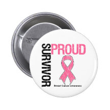 Proud Survivor - Breast Cancer Pinback Button