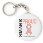 Proud Survivor - Uterine Cancer keychains