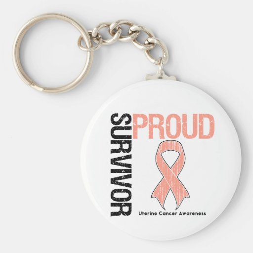 Proud Survivor - Uterine Cancer Keychain