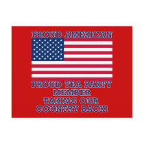 PROUD TEA PARTY MEMBER Tshirt Postcards