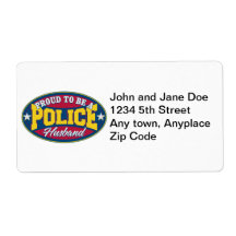Proud to be a Police Husband Personalized Shipping Labels