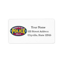 Proud to be a Police Uncle Personalized Address Labels