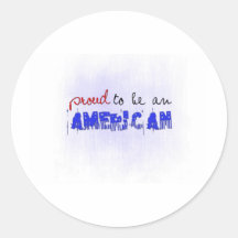 Proud to be an American Round Sticker