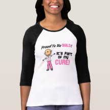 Proud To Be Bald Breast Cancer Stick Figure Tee Shirt