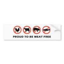 Proud to Be Meat Free Bumper Sticker