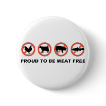 Proud To Be Meat Free Vegetarian Button