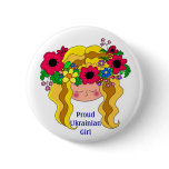 Proud Ukrainian Girl Ukrainian Folk Art buttons