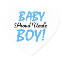 Proud Uncle Baby Boy Gifts Heart Sticker