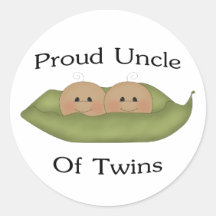 Proud Uncle Of Twins Round Stickers
