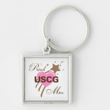 Proud USCG Mom Heart Keychain