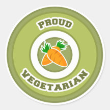Proud Vegetarian Round Stickers