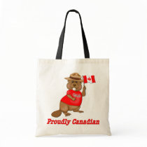 Proudly Canadian Beaver Tote Bags