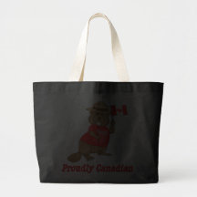 Proudly Canadian Beaver Canvas Bags