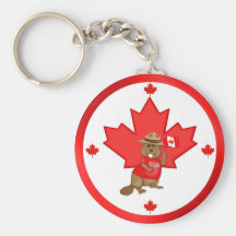 Proudly Canadian Beaver Key Chain