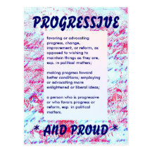 PROUDLY PROGRESSIVE postcard