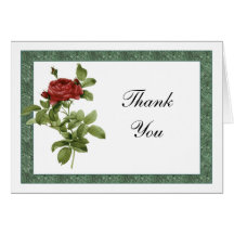 Provencal Red Rose Thank You Note Greeting Card