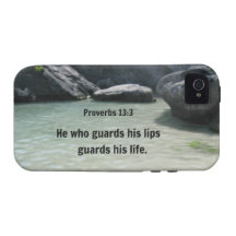 Proverbs 13:3 He who guards his lips... Vibe iPhone 4 Cases