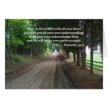 Proverbs 3:5-6 Christian Bible Verse Poster Card