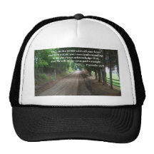 Proverbs 3:5-6 Christian Bible Verse Poster Mesh Hat