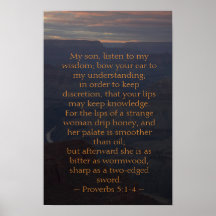 Proverbs 5:1-4 Poster