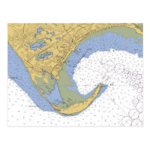 Provincetown MA Harbour Chart Postcard