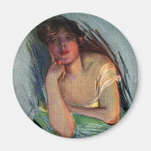 Provocative Lady with Cherry Fridge Magnet
