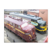 PRR E8A 5809 and ERIE E8A 833 at Steamtown