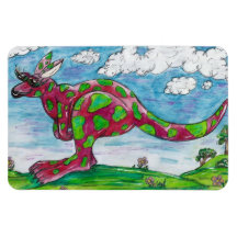 Prue the Pink Kangaroo Flexible Magnet