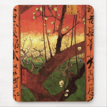 Prunier fleurissant japonais de Van Gogh, art vint Tapis De Souris