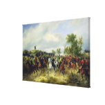 Prussian cavalry on expedition, c.19th stretched canvas prints