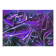 Prussian Horseman, Mounted with Flag in Purple Personalized Invites