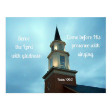 Psalm 100:2 Serve the Lord with gladness... Post Cards