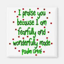 Psalm 139:14 refrigerator magnets