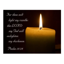 Psalm 18:28 Candle Postcard