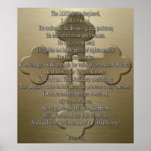 Psalm 23 - Bronze Poster