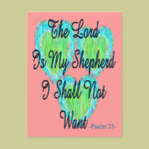 Psalm 23 hearts postcards