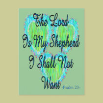 Psalm 23 hearts postcards