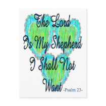 Psalm 23 hearts postcard