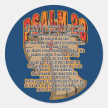Psalm 23 round sticker