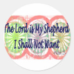 Psalm 23, "The Lord is my Shepherd" Round Stickers